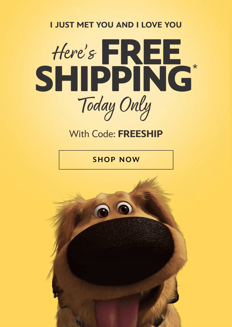 I just met you and I love you. Here�s Free Shipping. Today Only With Code: FREESHIP | Shop Now