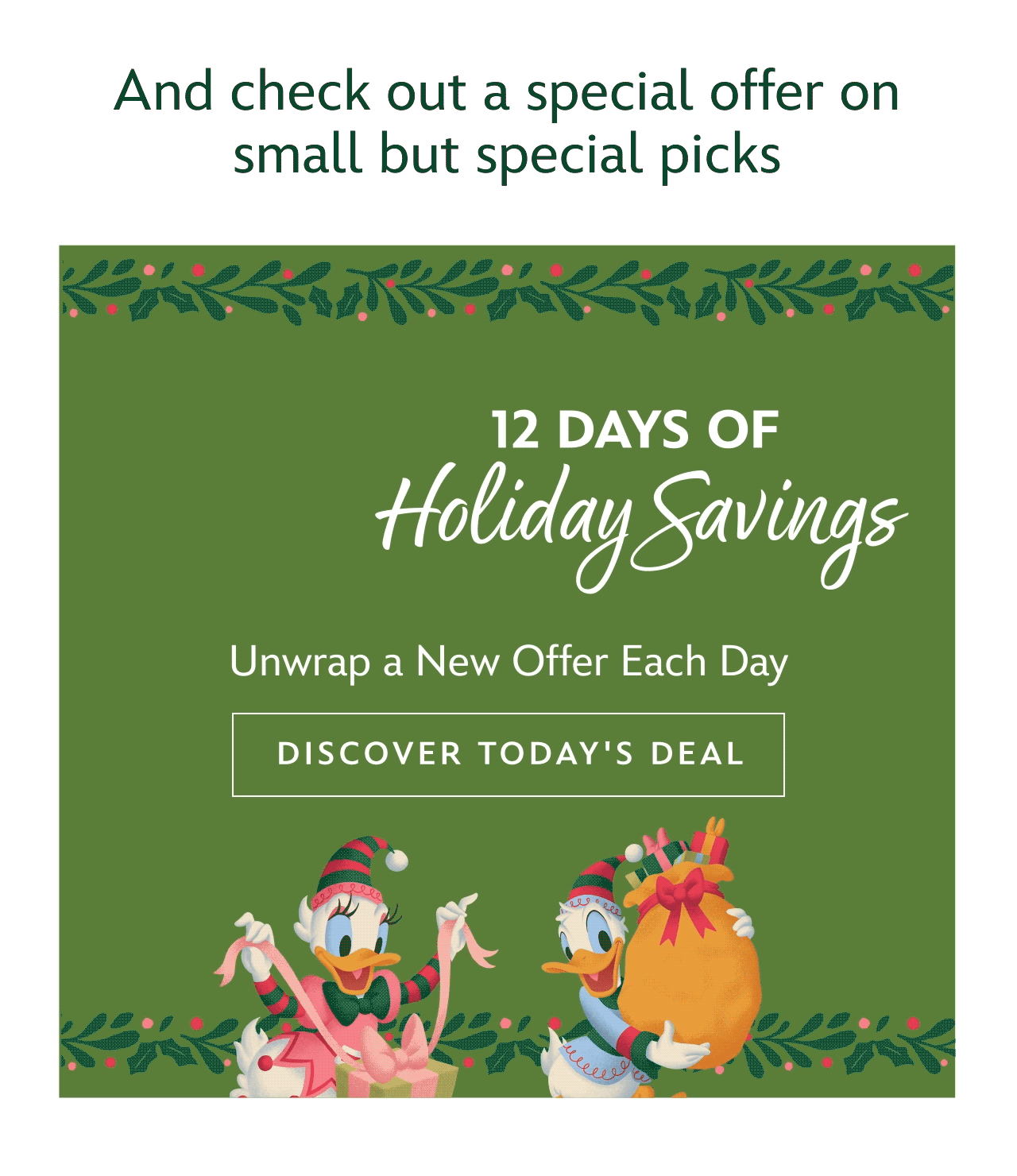 And check out a special offer on small but special picks. Day 8. Unwrap a New Offer Each Day | Discover Today's Deal