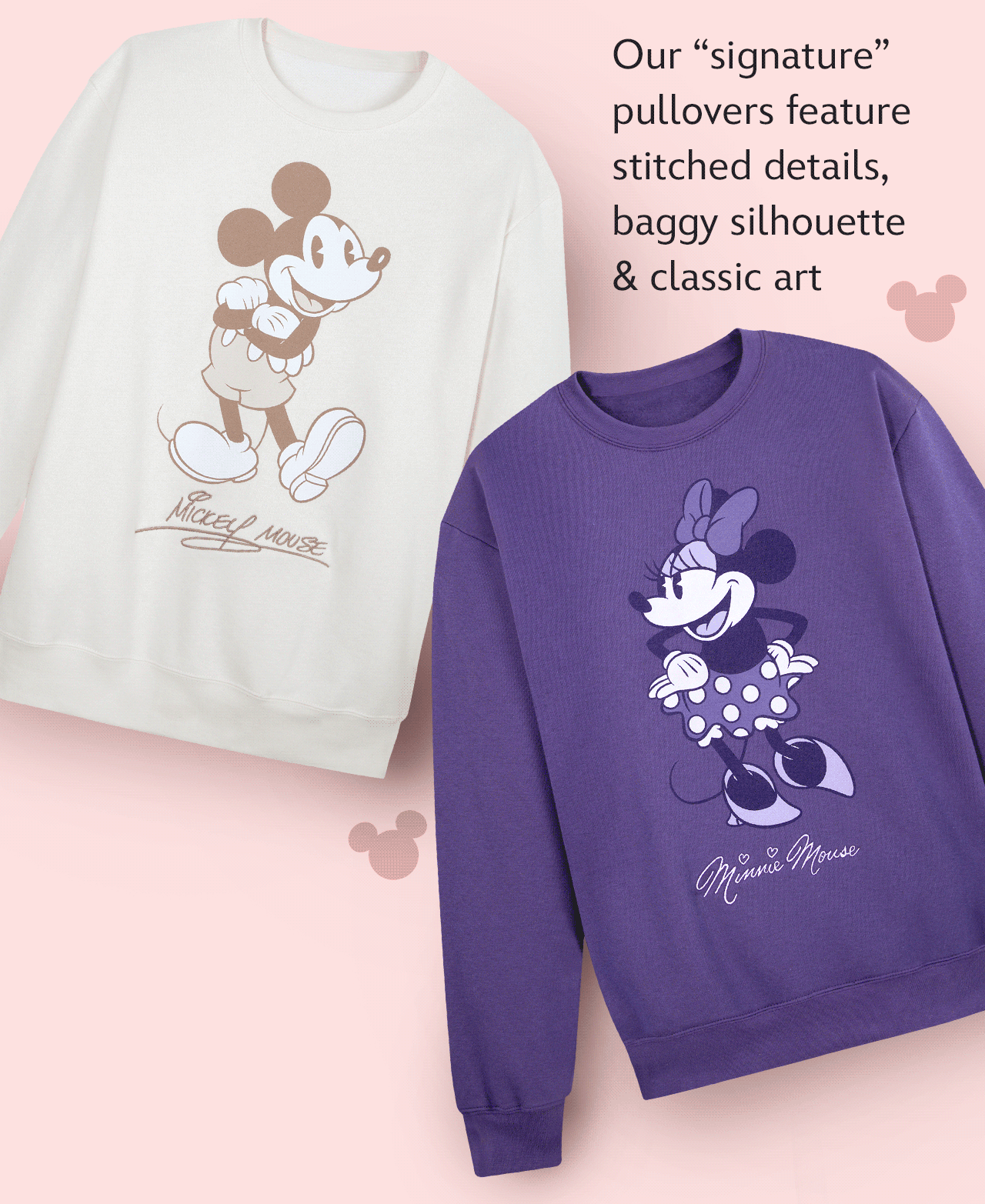 Our �signature� pullovers feature stitched details, baggy silhouette & classic art