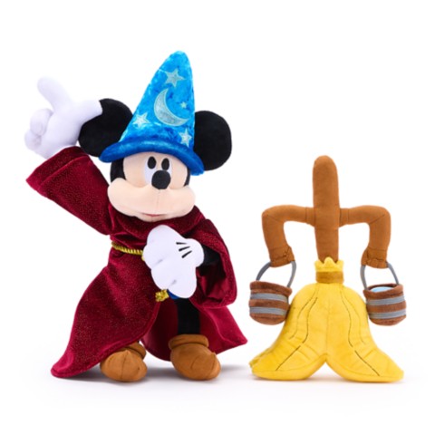 Мягкие игрушки Disney Sorcerer Mickey Mouse and Magic Broom Plush Set – Fantasia 85th Anniversary