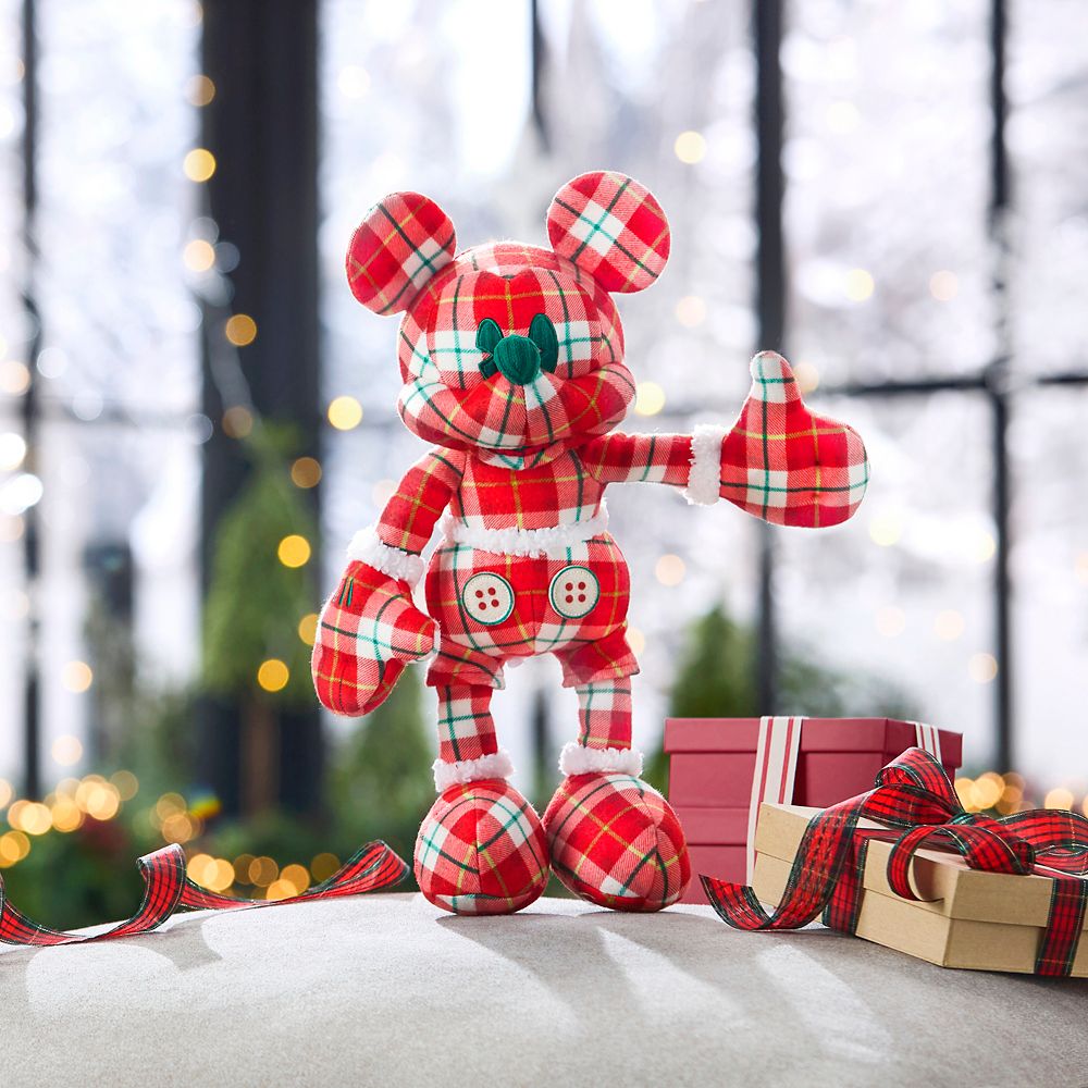 Mickey Mouse Holiday Plaid Plush &ndash; Disney&reg; Visa&reg; Cardmember Exclusive 2025 &ndash; 15''