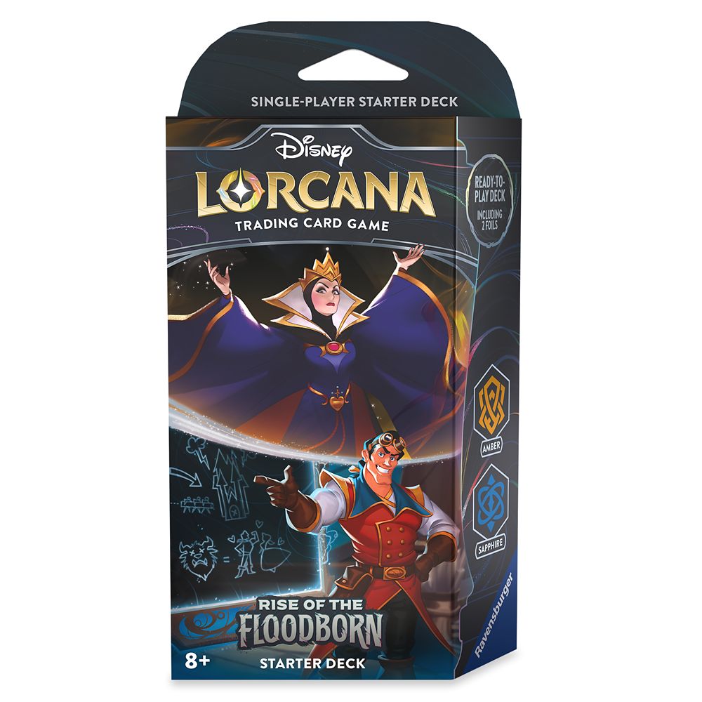Disney Lorcana Trading Card Game by Ravensburger &ndash; Rise of the Floodborn &ndash; Starter Deck &ndash; Evil Queen and Gaston