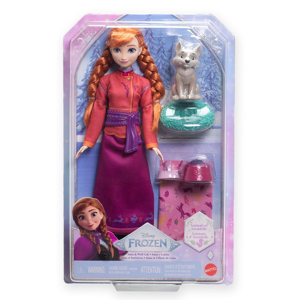 Anna and Wolf Cub Doll Set  - Animals of Arendelle by Mattel - Frozen