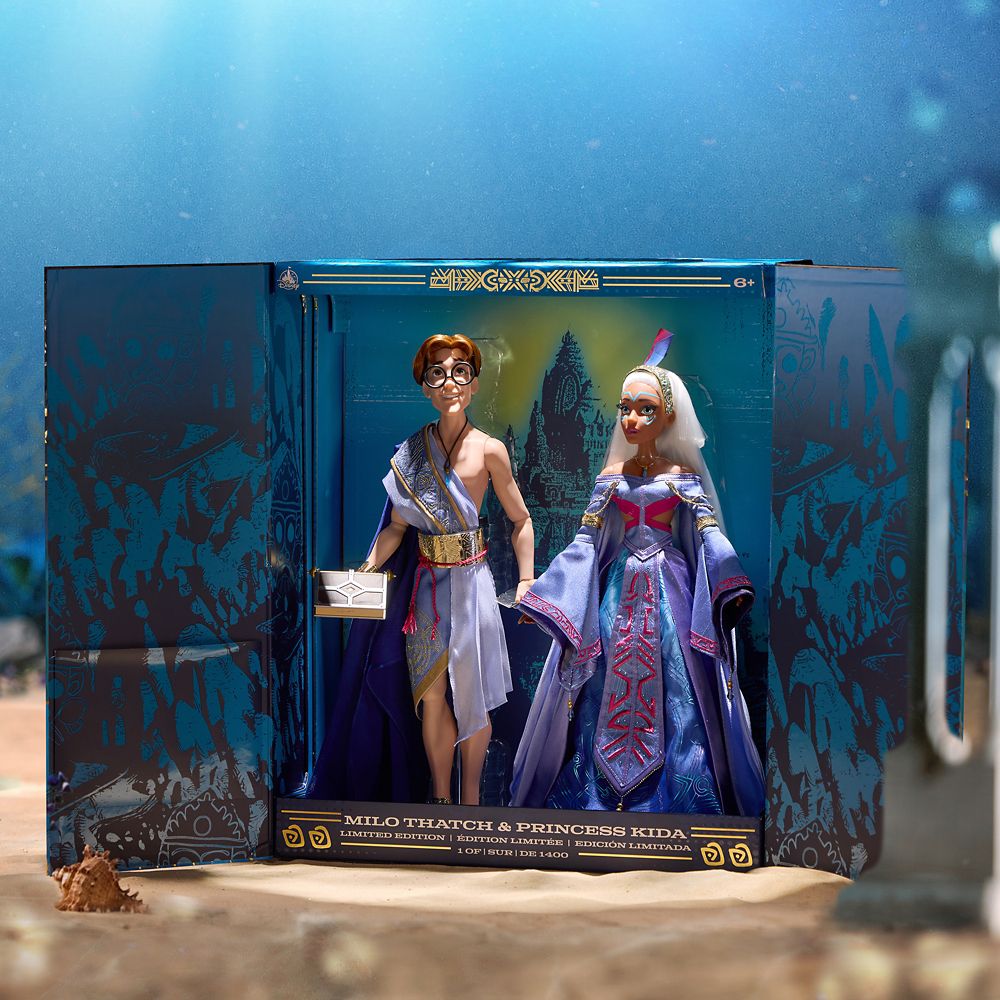 Milo Thatch and Princess Kida Limited Edition Doll Set &ndash; Atlantis: The Lost Empire 25th Anniversary &ndash; 17'' &ndash; D23: The Ultimate Disney Fan Event