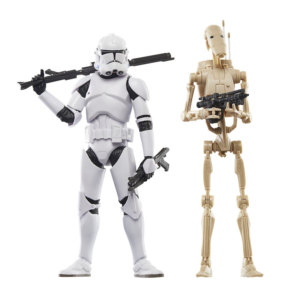 Phase II Clone Trooper and Battle Droid Action Figure Set Star Wars: The Clone Wars The Black Series Official shopDisney