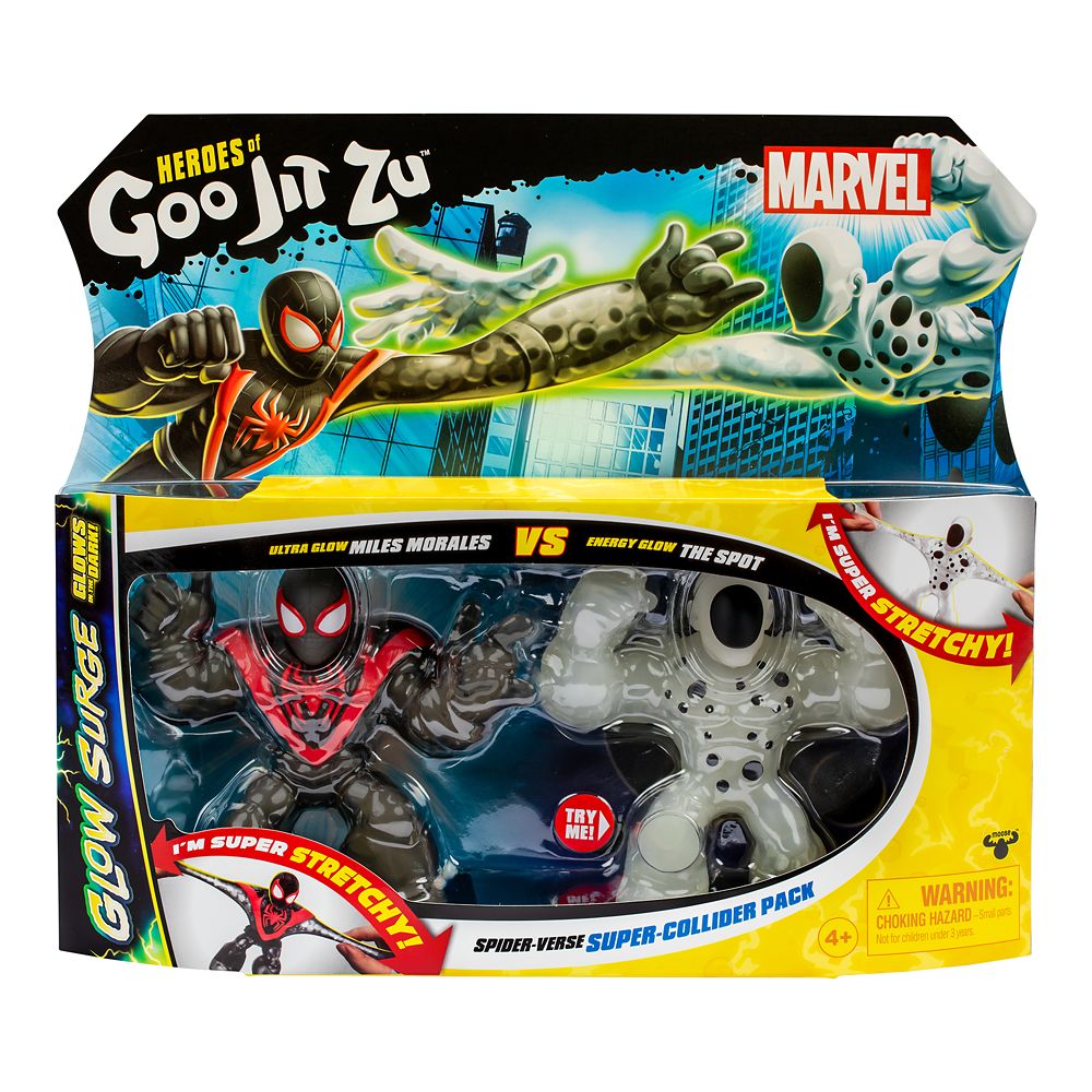 Miles Morales vs. The Spot Heroes of Goo Jit Zu Glow-in-the-Dark Figure Set