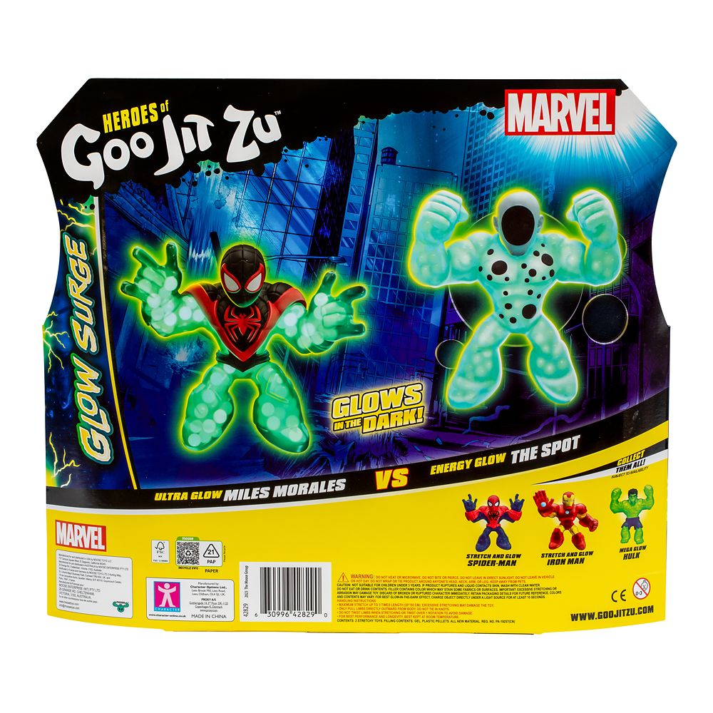 Miles Morales vs. The Spot Heroes of Goo Jit Zu Glow-in-the-Dark Figure Set