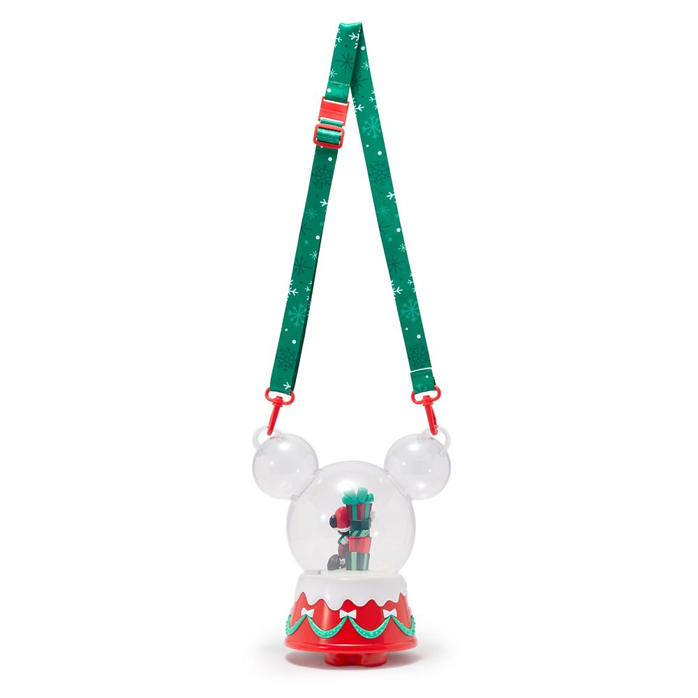 Santa Mickey Mouse Light-Up and Sound Bubble Snowglobe with Strap