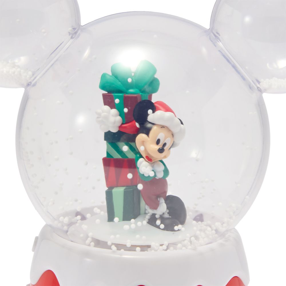 Santa Mickey Mouse Light-Up and Sound Bubble Snowglobe with Strap