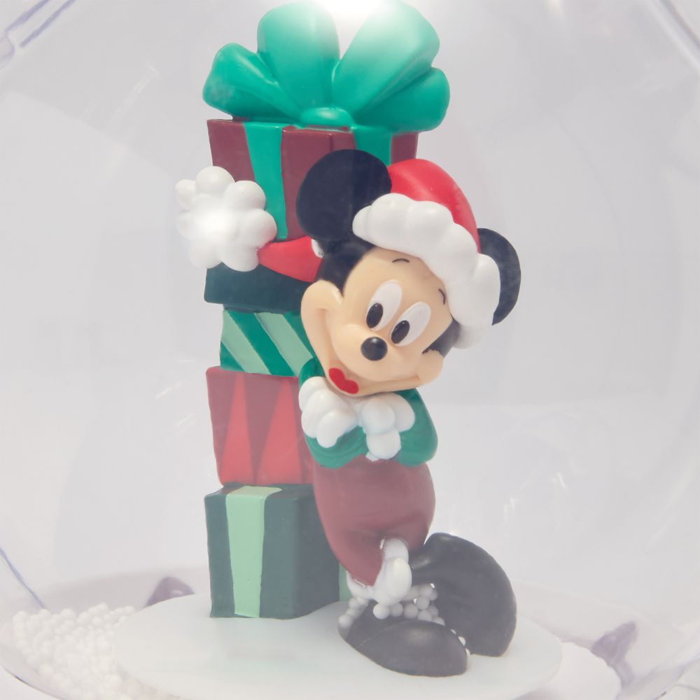 Santa Mickey Mouse Light-Up and Sound Bubble Snowglobe with Strap