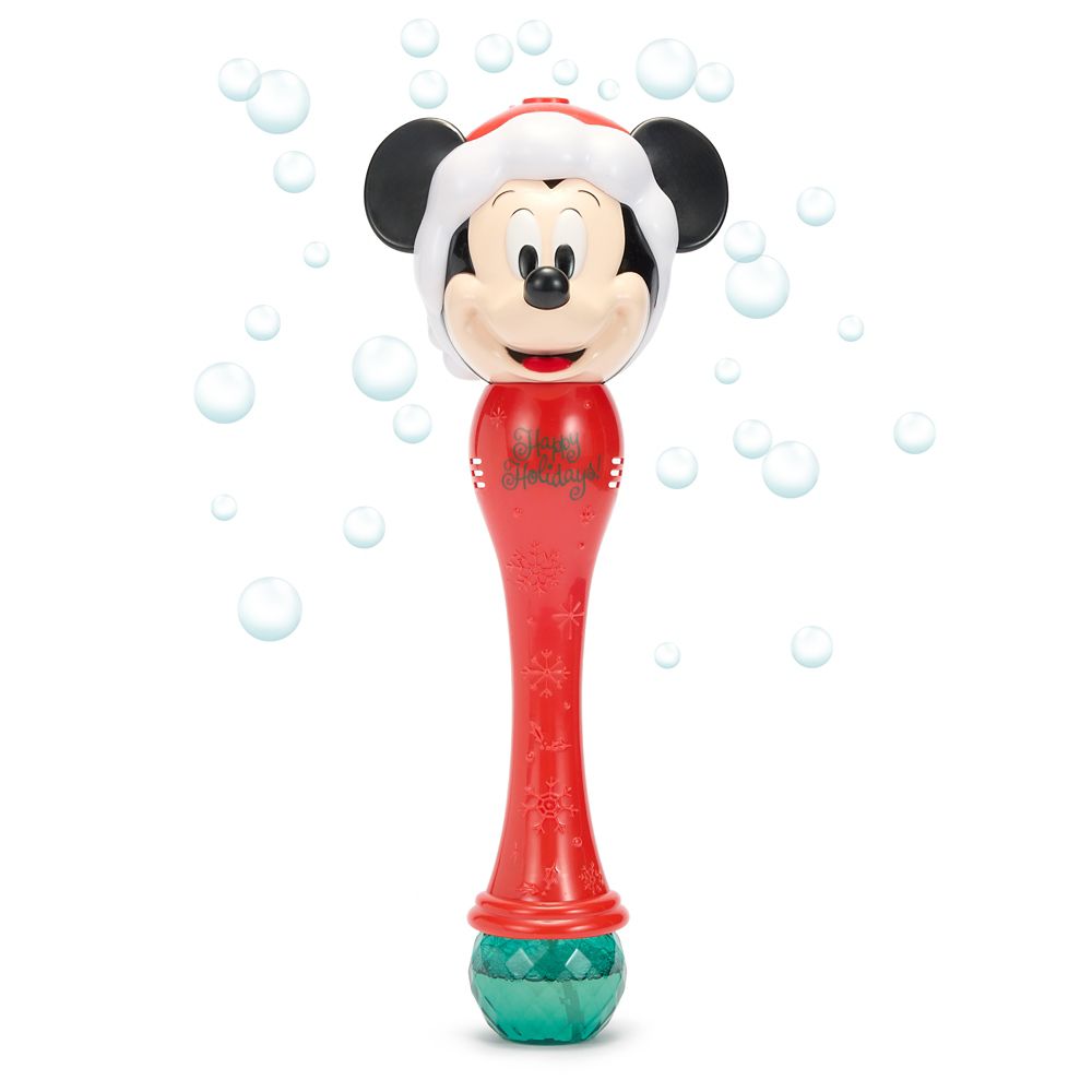 Santa Mickey Mouse Light-Up Talking Bubble Wand
