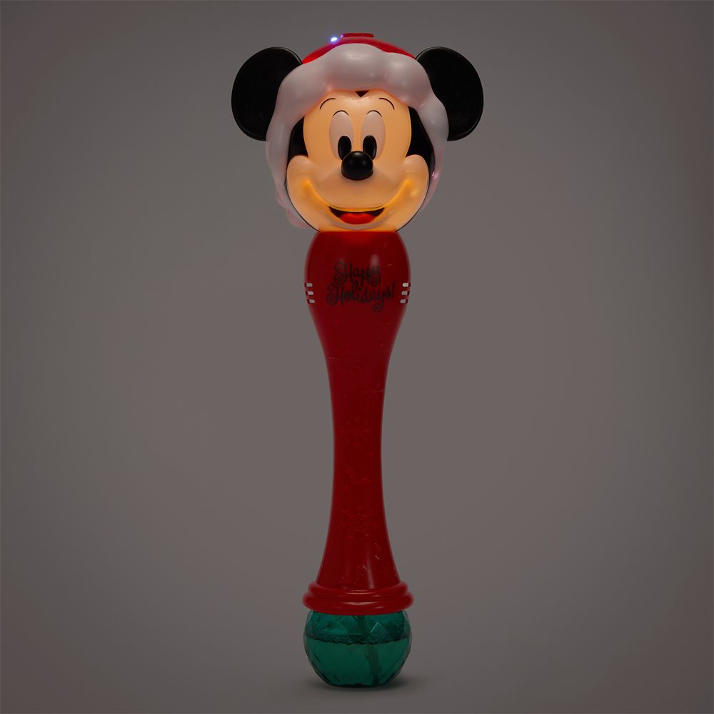 Santa Mickey Mouse Light-Up Talking Bubble Wand