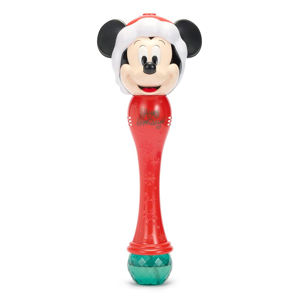 Santa Mickey Mouse Light-Up Talking Bubble Wand