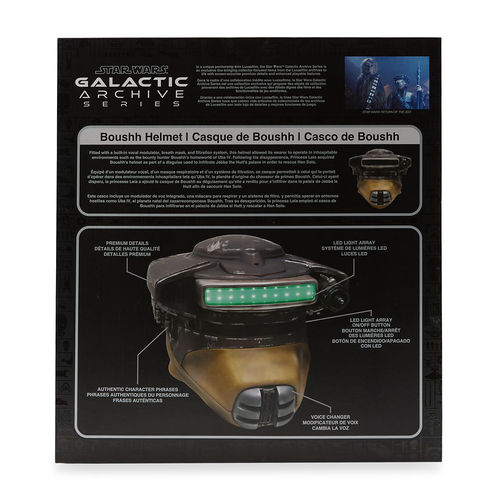 Boushh Voice-Changing Helmet with Sound and Light Effects &ndash; Galactic Archive Series &ndash; Star Wars