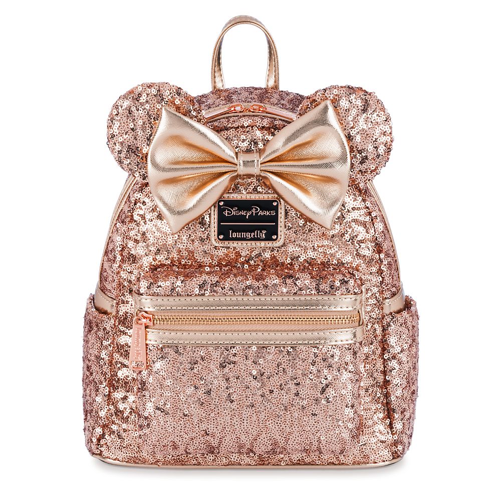 Rose gold loungefly minnie mouse backpack on sale