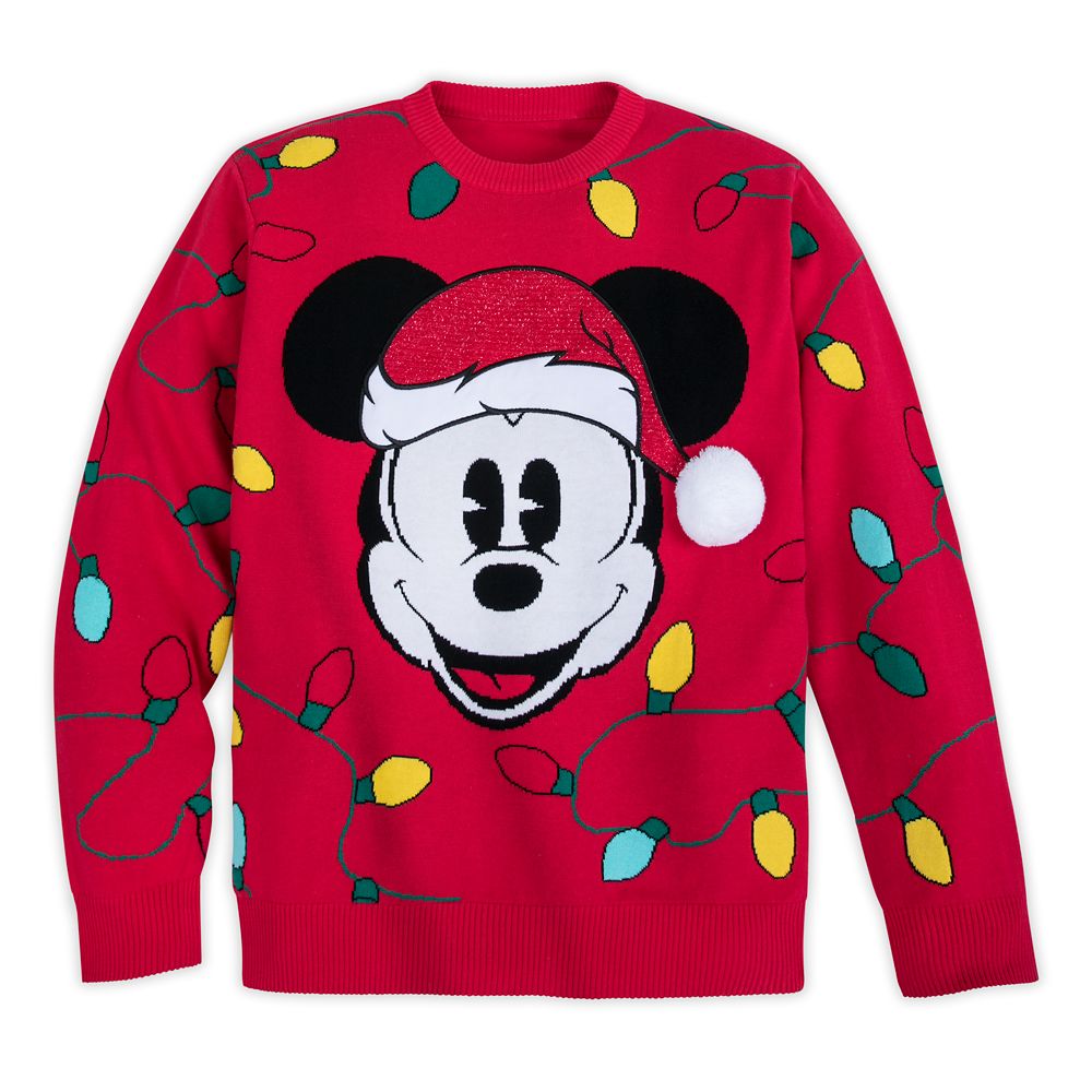 Santa Mickey Mouse Holiday Cheer Sweater for Men Disney Store