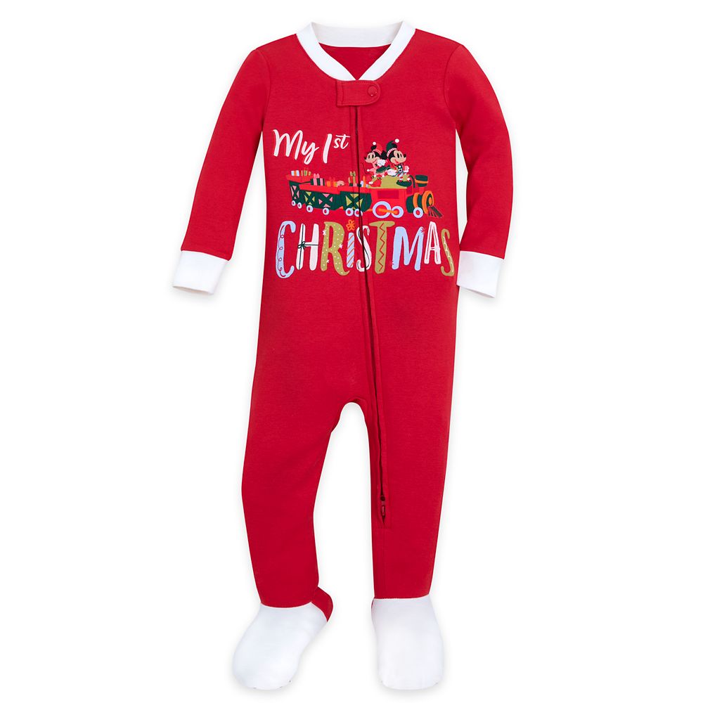 Mickey and Minnie Mouse ''My 1st Christmas'' Holiday Stretchie Sleeper for Baby Official shopDisney