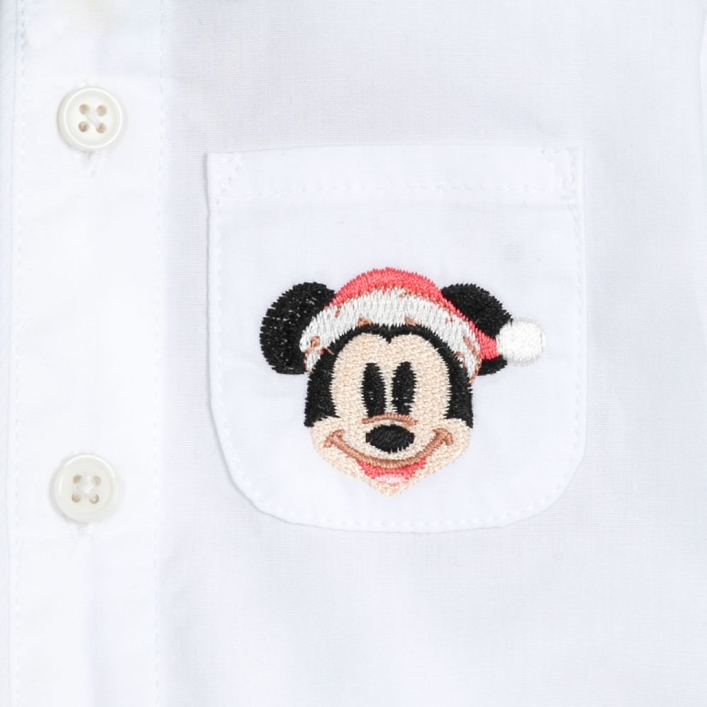 Santa Mickey Mouse Holiday Shirt and Pants Set for Baby