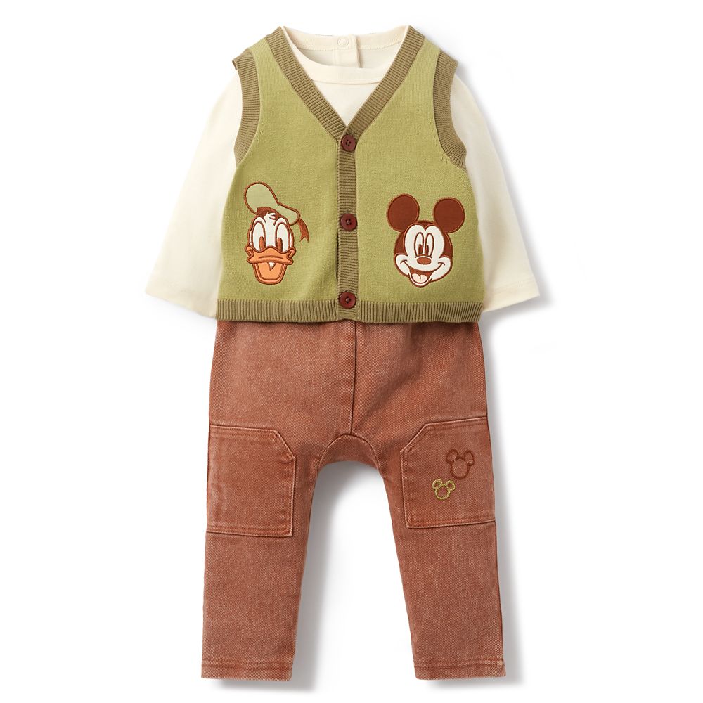 Mickey Mouse and Donald Duck Vest, Pants and Bodysuit Set for Baby Official shopDisney