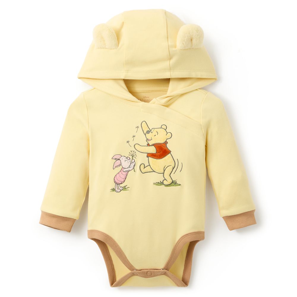 Winnie the Pooh and Piglet Hooded Bodysuit for Baby