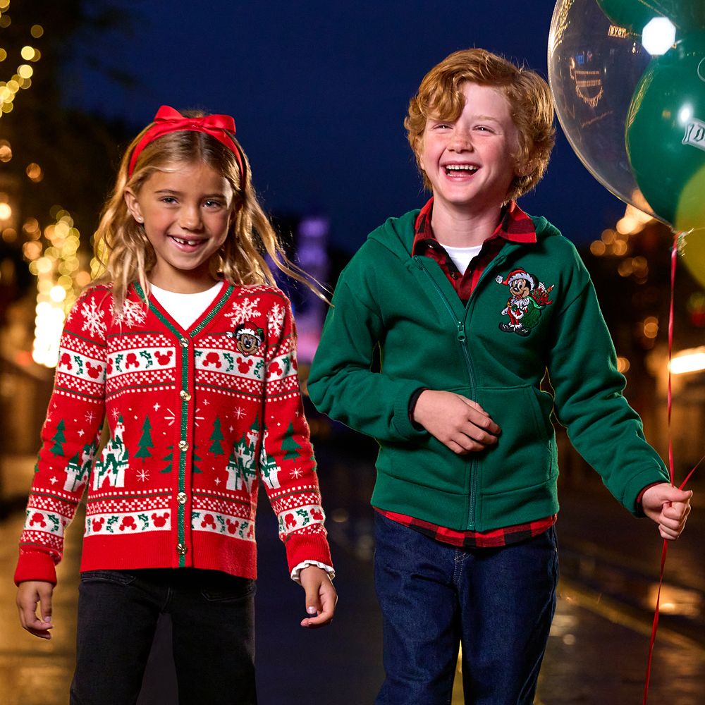 Santa Mickey Mouse and Friends Holiday Zip Hoodie for Kids