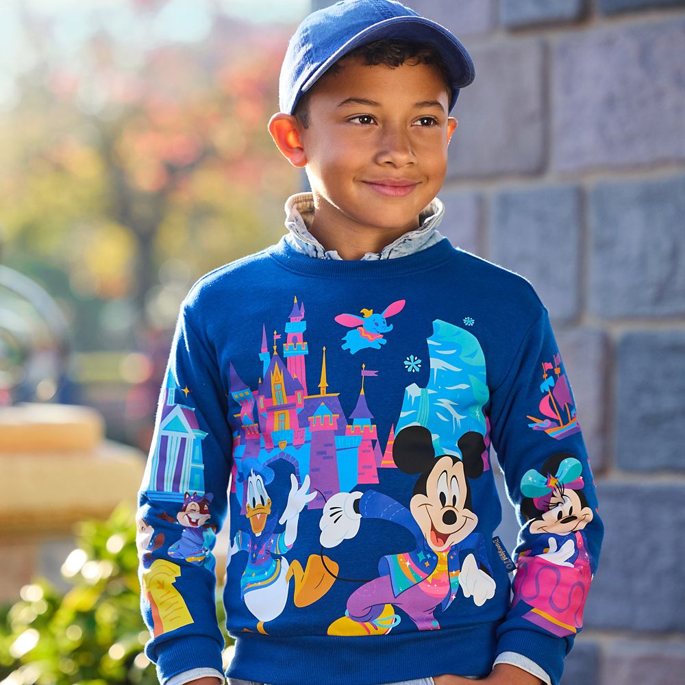 Mickey Mouse and Friends Pullover Sweatshirt for Kids &ndash; Disneyland 70th Anniversary