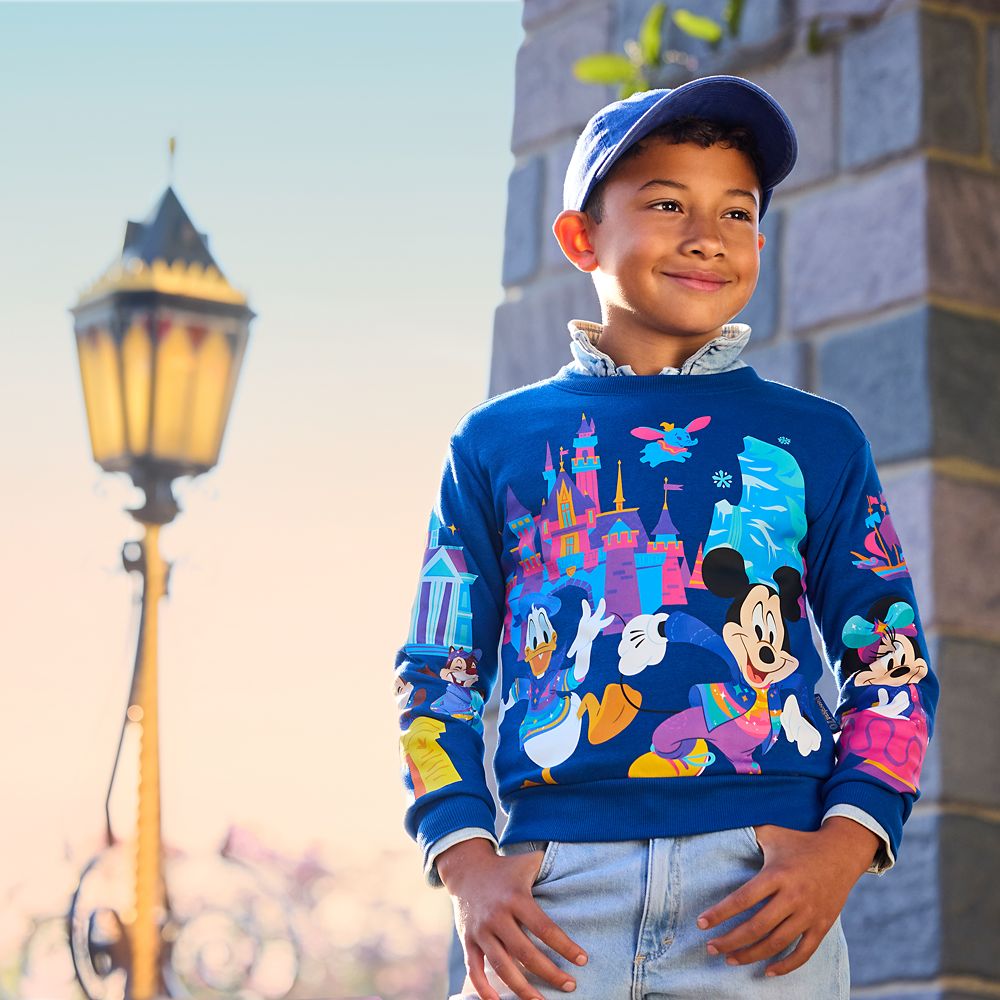 Mickey Mouse and Friends Pullover Sweatshirt for Kids &ndash; Disneyland 70th Anniversary