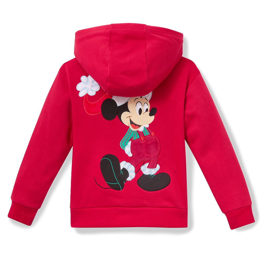 Santa Mickey Mouse Zip Hoodie for Kids