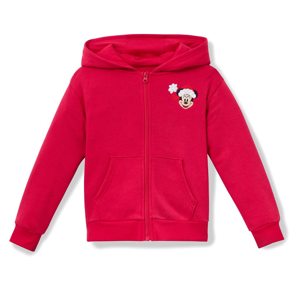 Santa Mickey Mouse Zip Hoodie for Kids