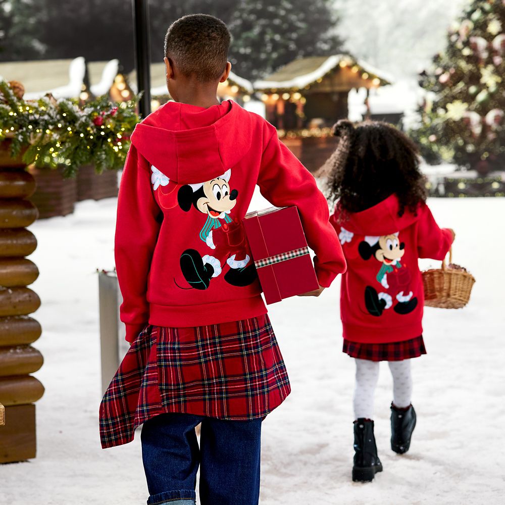 Santa Mickey Mouse Zip Hoodie for Kids