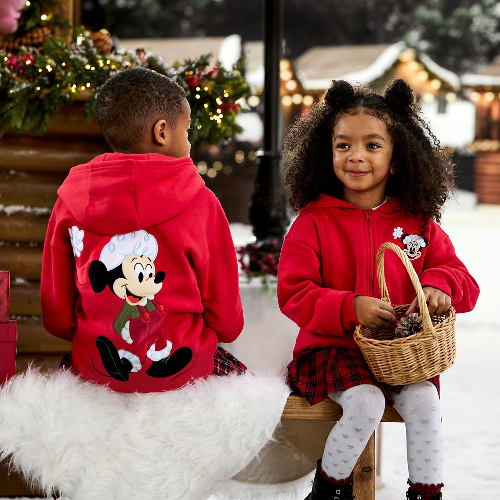Santa Mickey Mouse Zip Hoodie for Kids