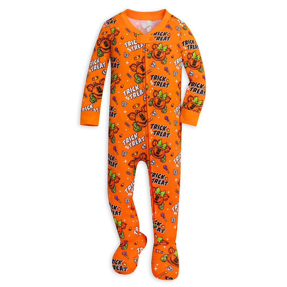 Mickey Mouse Halloween Glow-in-the-Dark Stretchie Sleeper for Baby
