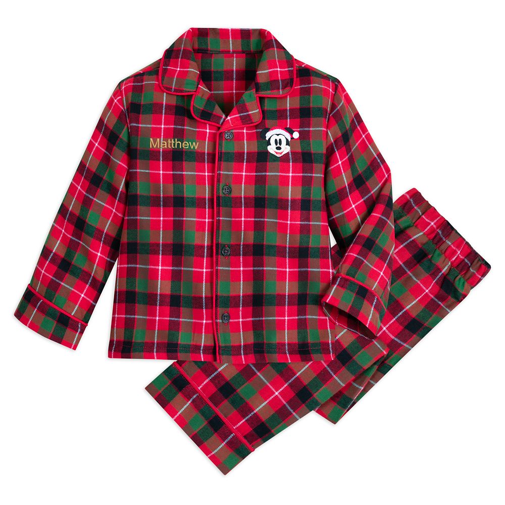 Mickey Mouse Plaid Holiday Sleep Set for Kids Personalized Disney Store