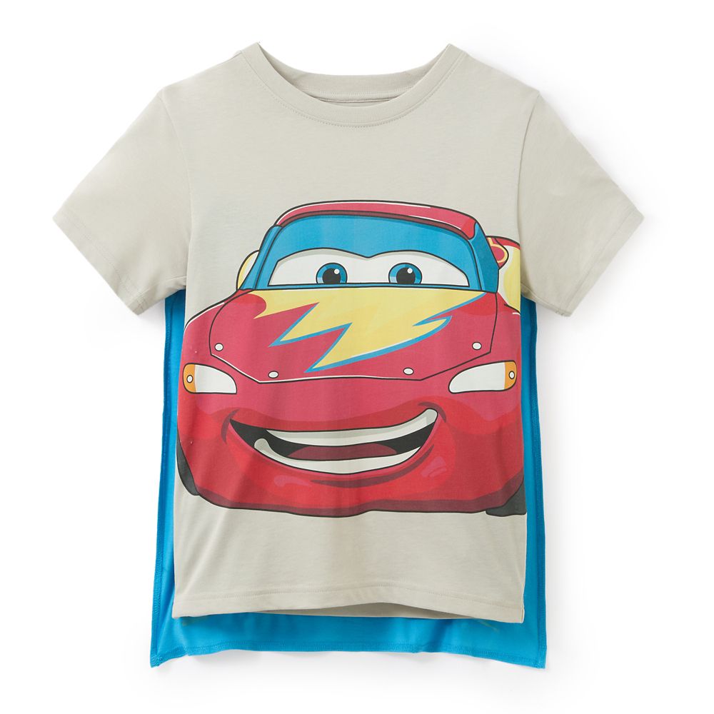 Lightning McQueen Super Hero Costume T-Shirt with Cape for Kids &ndash; Cars &ndash; Exclusive