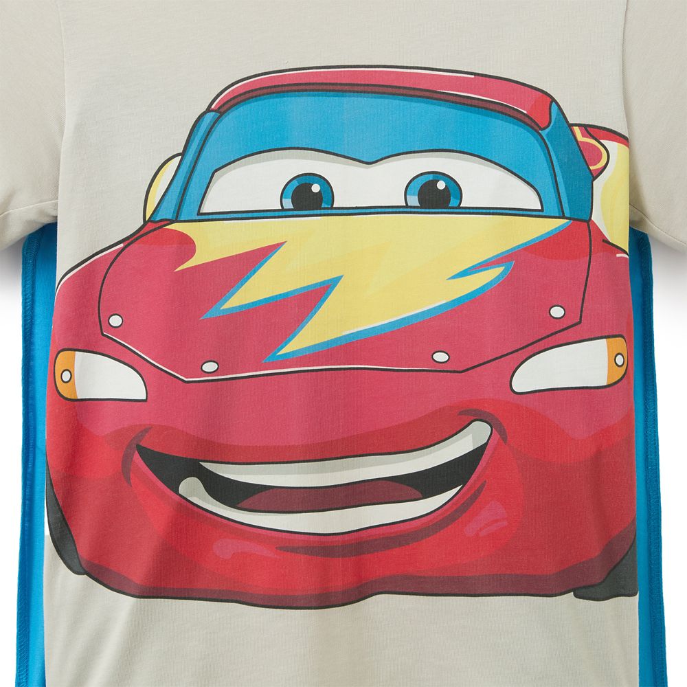 Lightning McQueen Super Hero Costume T-Shirt with Cape for Kids &ndash; Cars &ndash; Exclusive