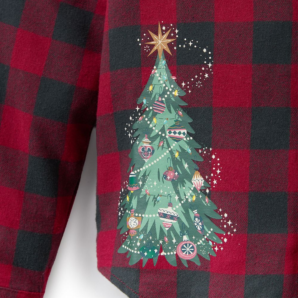 Santa Mickey Mouse Holiday Plaid Flannel Shirt for Kids by Our Universe