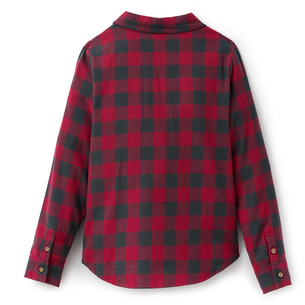 Santa Mickey Mouse Holiday Plaid Flannel Shirt for Kids by Our Universe