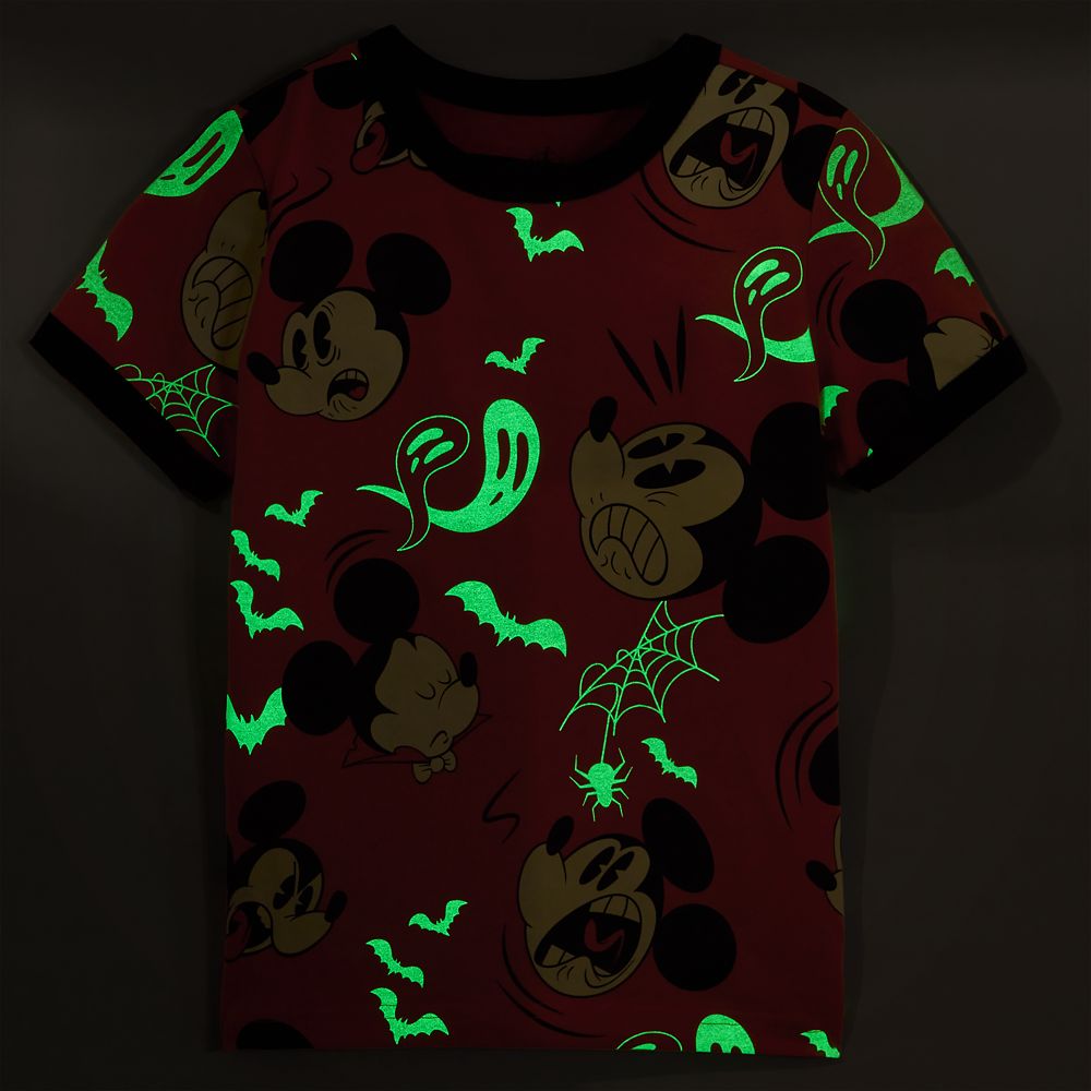 Mickey Mouse Glow-in-the-Dark Halloween T-Shirt for Kids