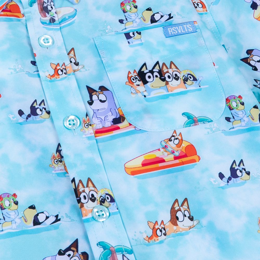 Bluey ''Everybody in the Pool'' Button Down Shirt for Toddlers by RSVLTS