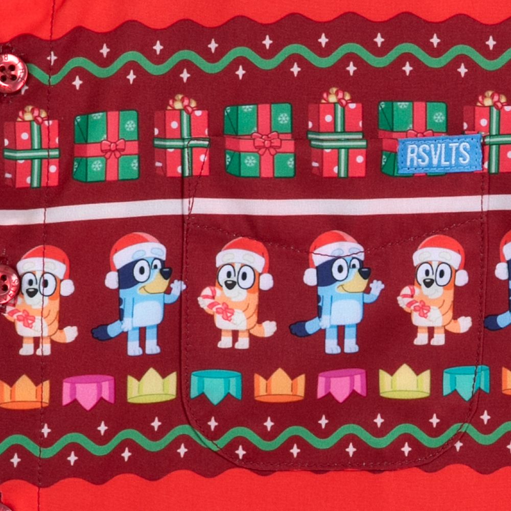 Bluey Holiday Button Down Shirt for Kids by RSVLTS