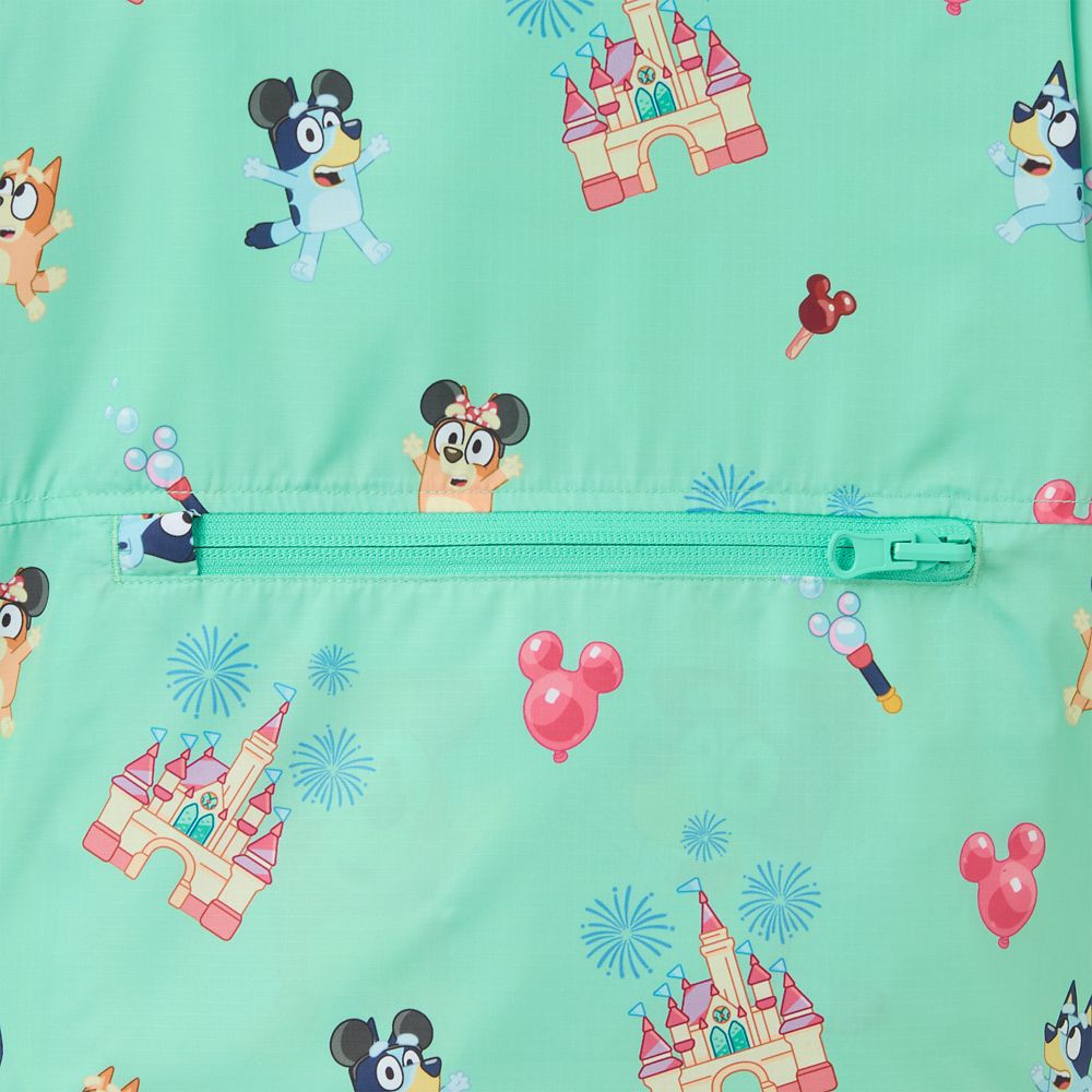 Bluey Disney Parks Half-Zip Packable Hooded Rain Jacket for Kids