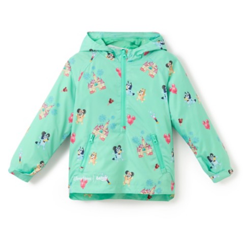 Детские куртки Disney Bluey Disney Parks Half-Zip Packable Hooded Rain Jacket for Kids