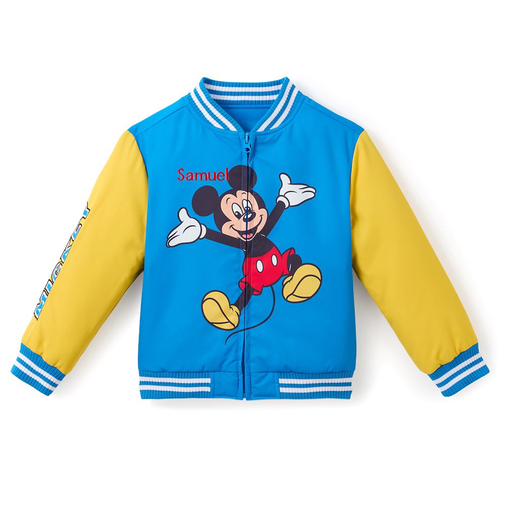 Mickey Mouse Back to Front Varsity Jacket for Kids &ndash; Personalized