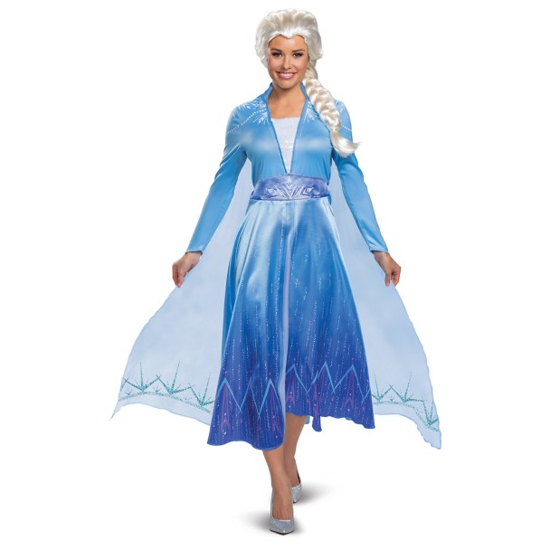 Elsa Deluxe Adult Costume Womens Blue Elsa Deluxe Adult Costume Womens Blue