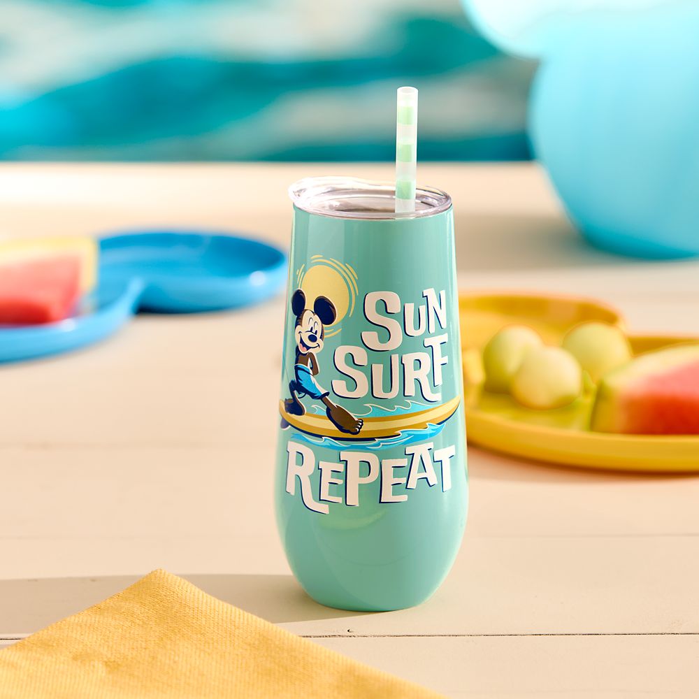 Mickey Mouse Summer Fun Stainless Steel Tumbler with Straw