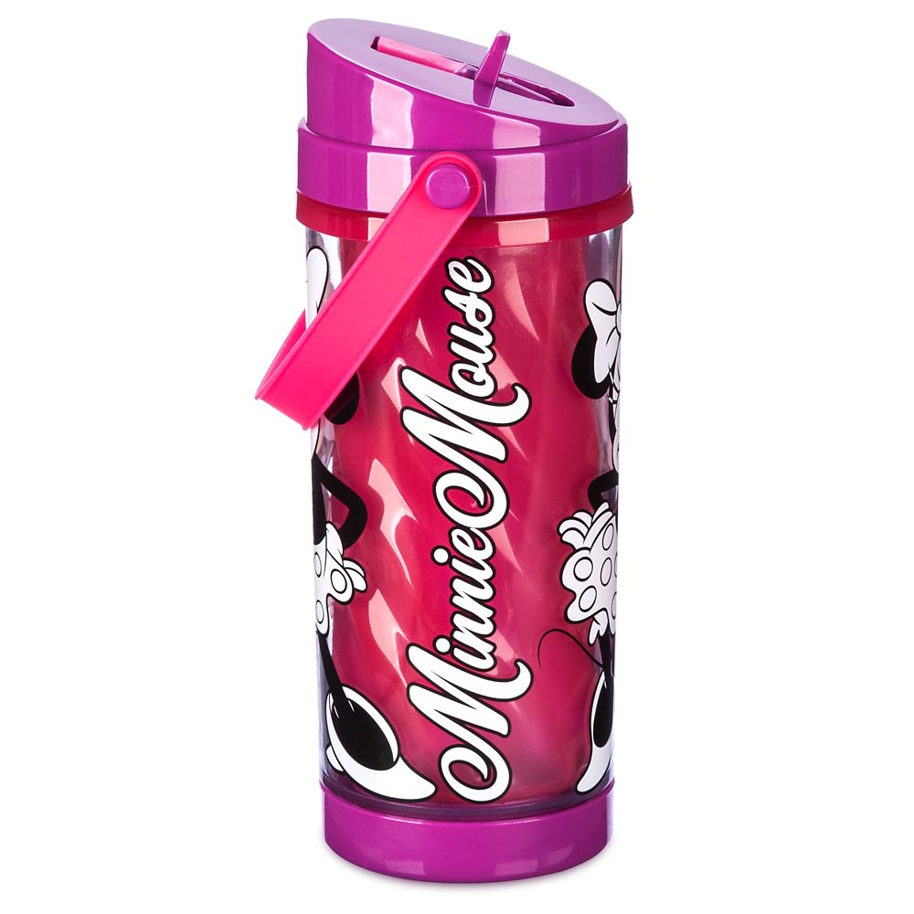Minnie Mouse Color Changing Water Bottle with Built-In Straw  