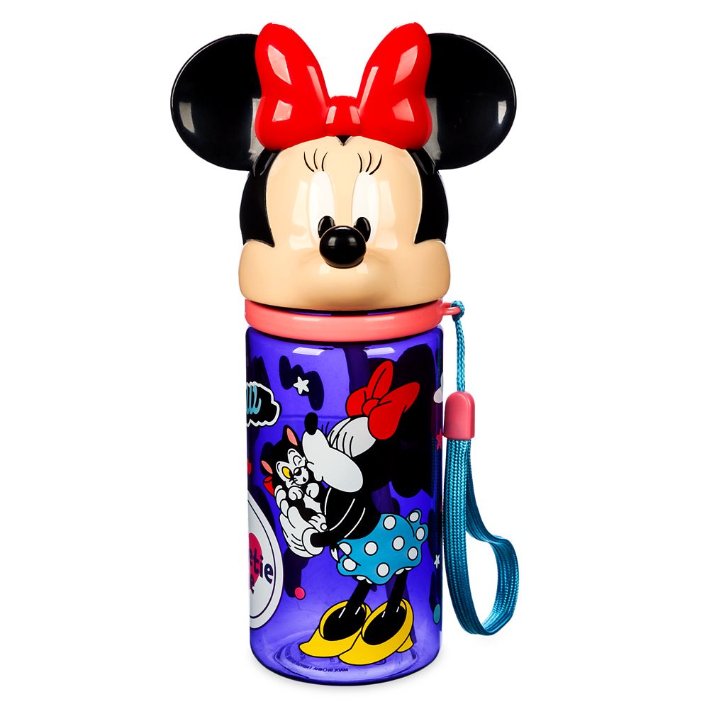 Minnie Mouse Figural Water Bottle with Built-In Straw Official shopDisney