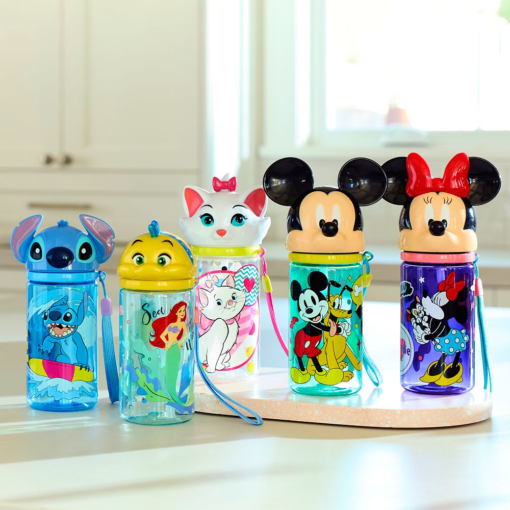 Flounder Figural Water Bottle with Built-In Straw - The Little Mermaid