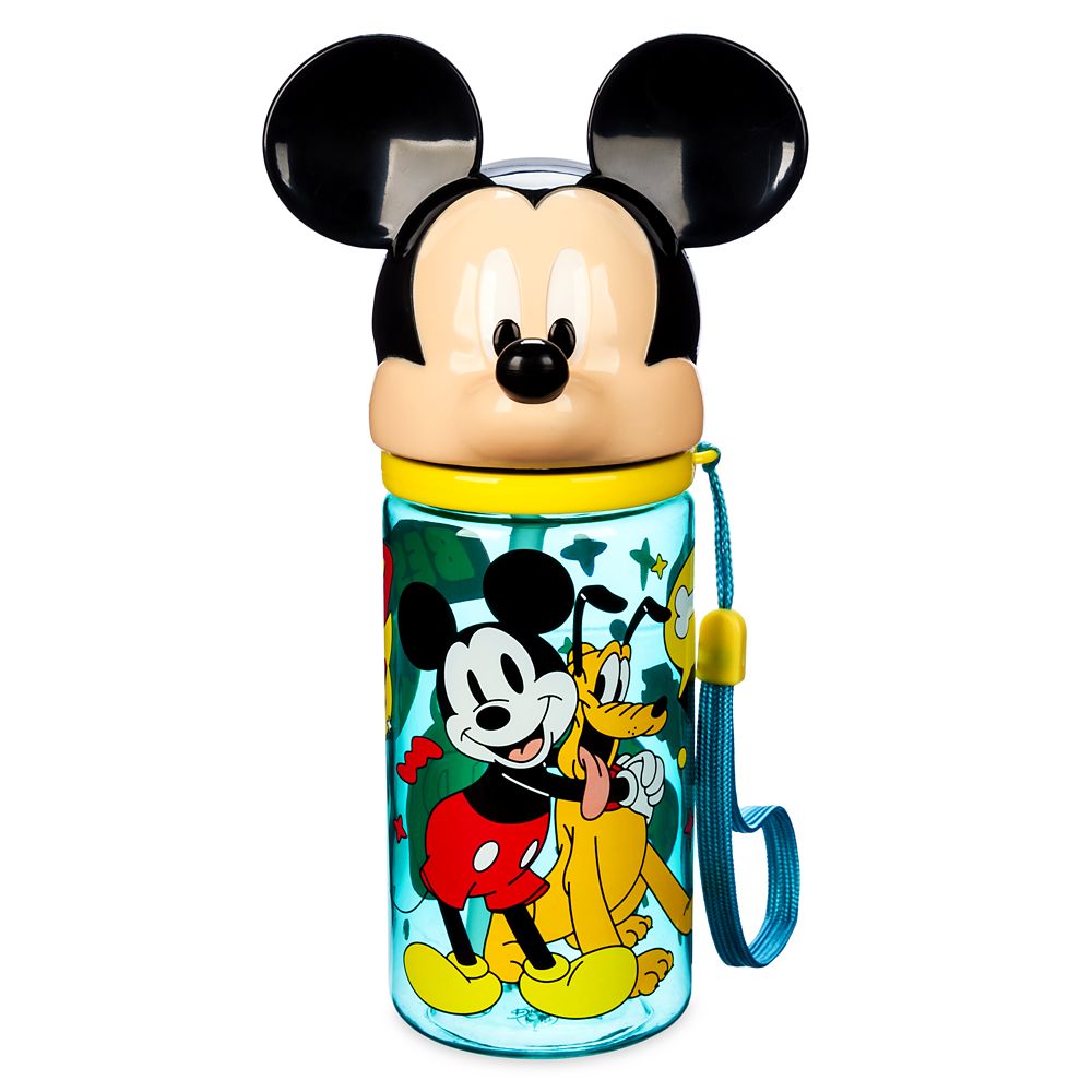 Mickey Mouse Figural Water Bottle with Built-In Straw Official shopDisney