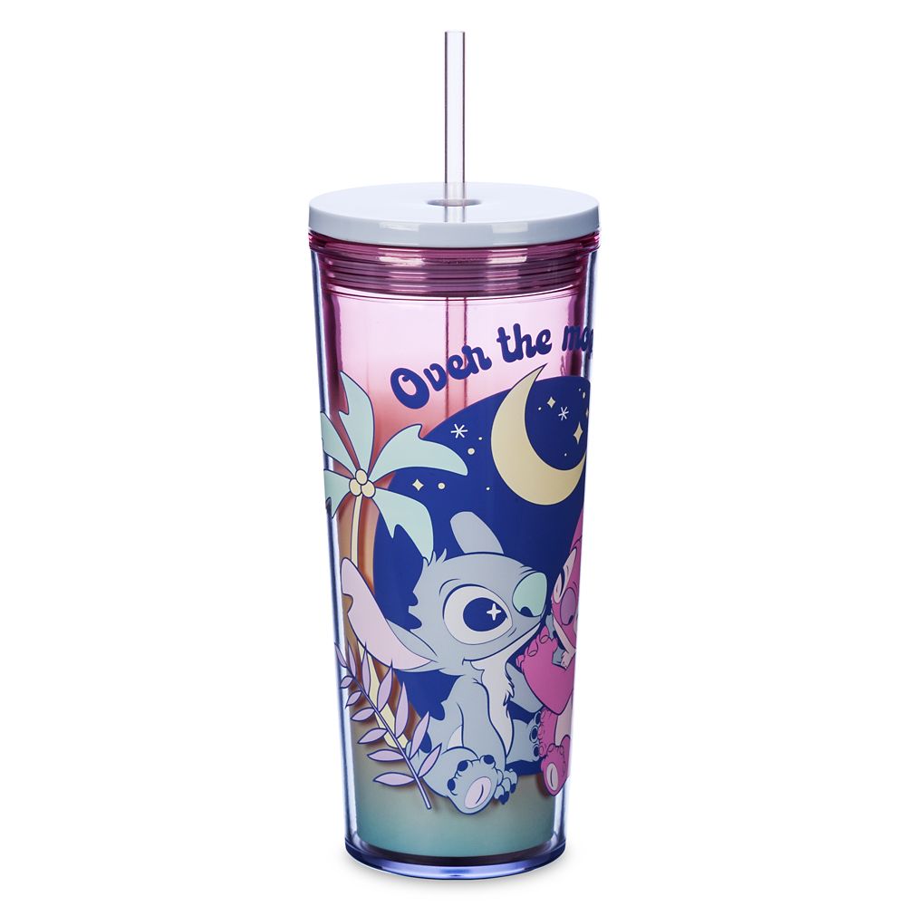 Stitch and Angel Tumbler with Straw - Lilo & Stitch
